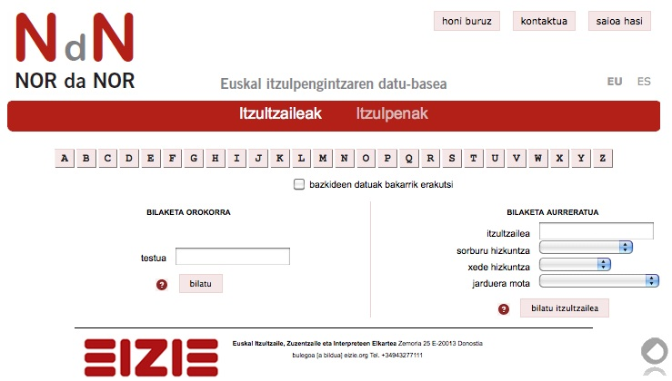 Nor da Nor, euskal itzulpengintzaren datu-basea ezagutuz