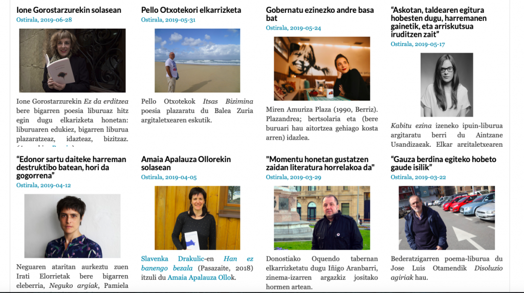 2018-2019 ikasturteko elkarrizketak