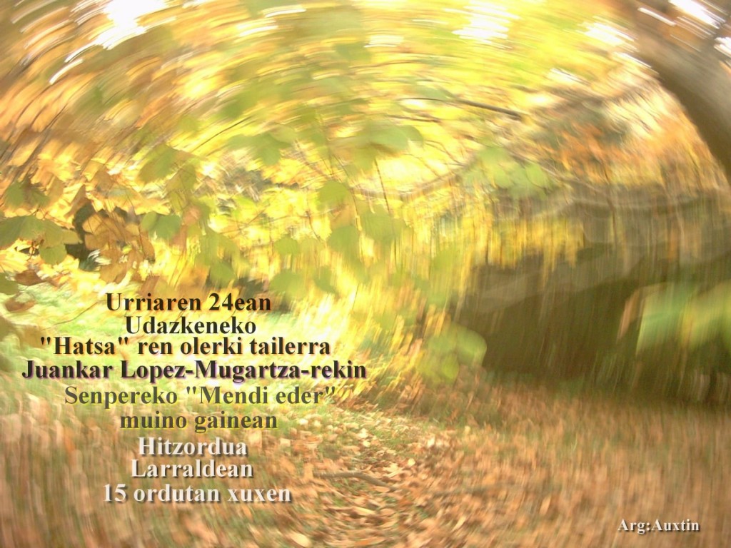 Maiatzaldia gaur Baionan, Hatsaren poesia tailerra urriaren 24an Senperen
